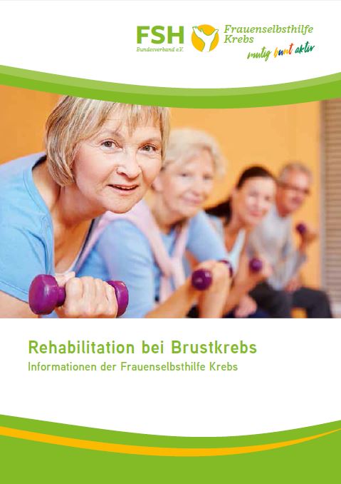 Titel der Broschüre Rehabilitation bei Brustkrebs