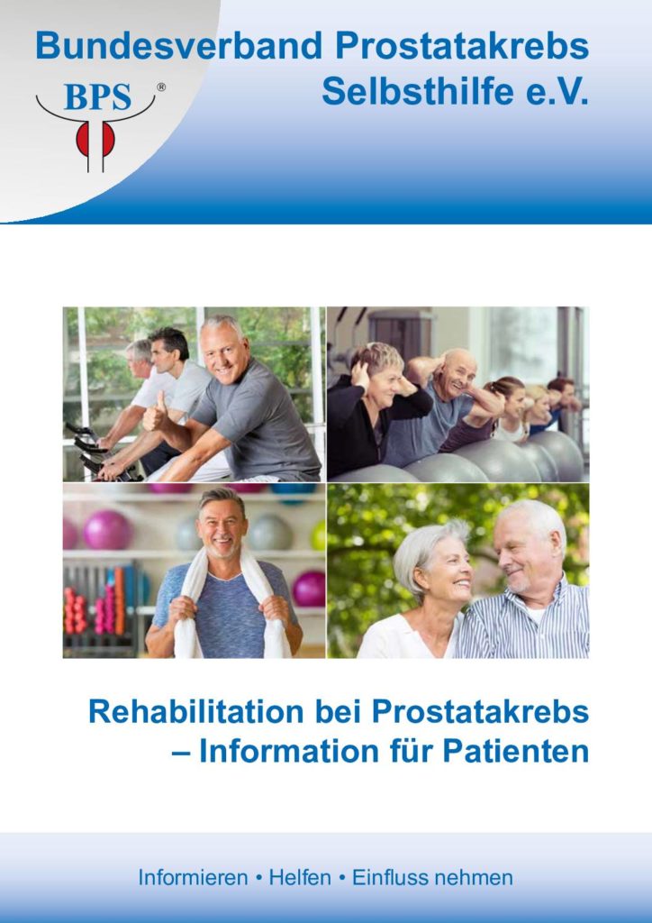 Titel der Broschüre Rehabilitation bei Prostatakrebs