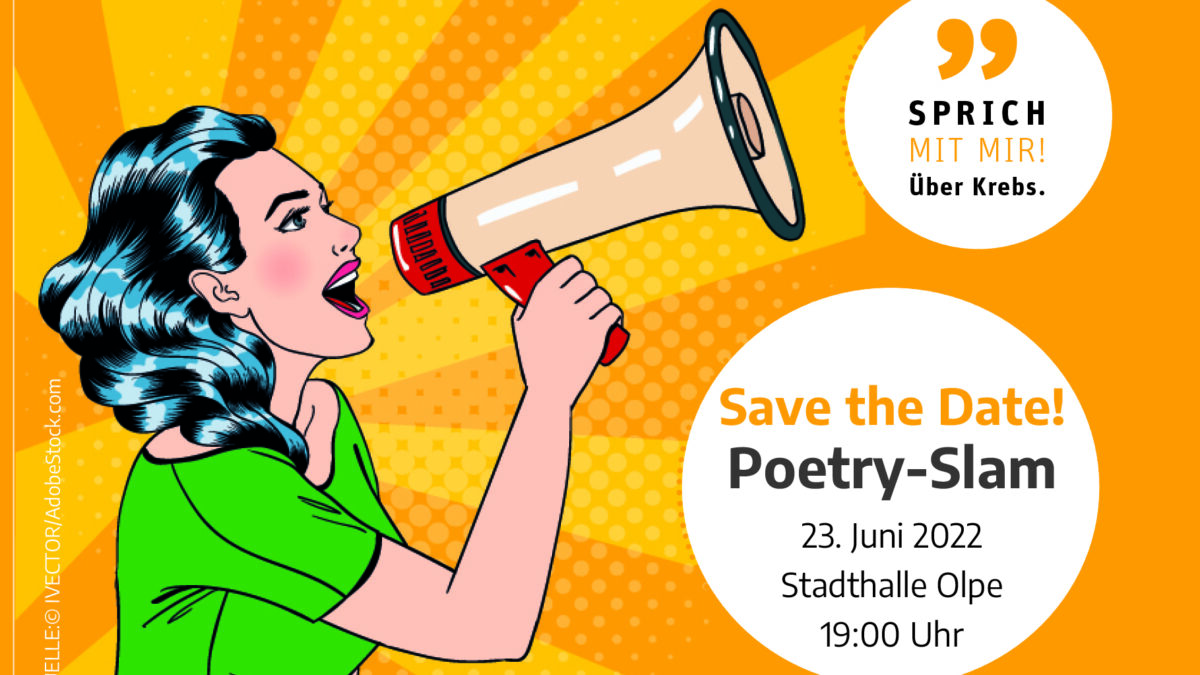 Titelbild zum Poetry-Slam 2022 der Krebsgesellschaft NRW