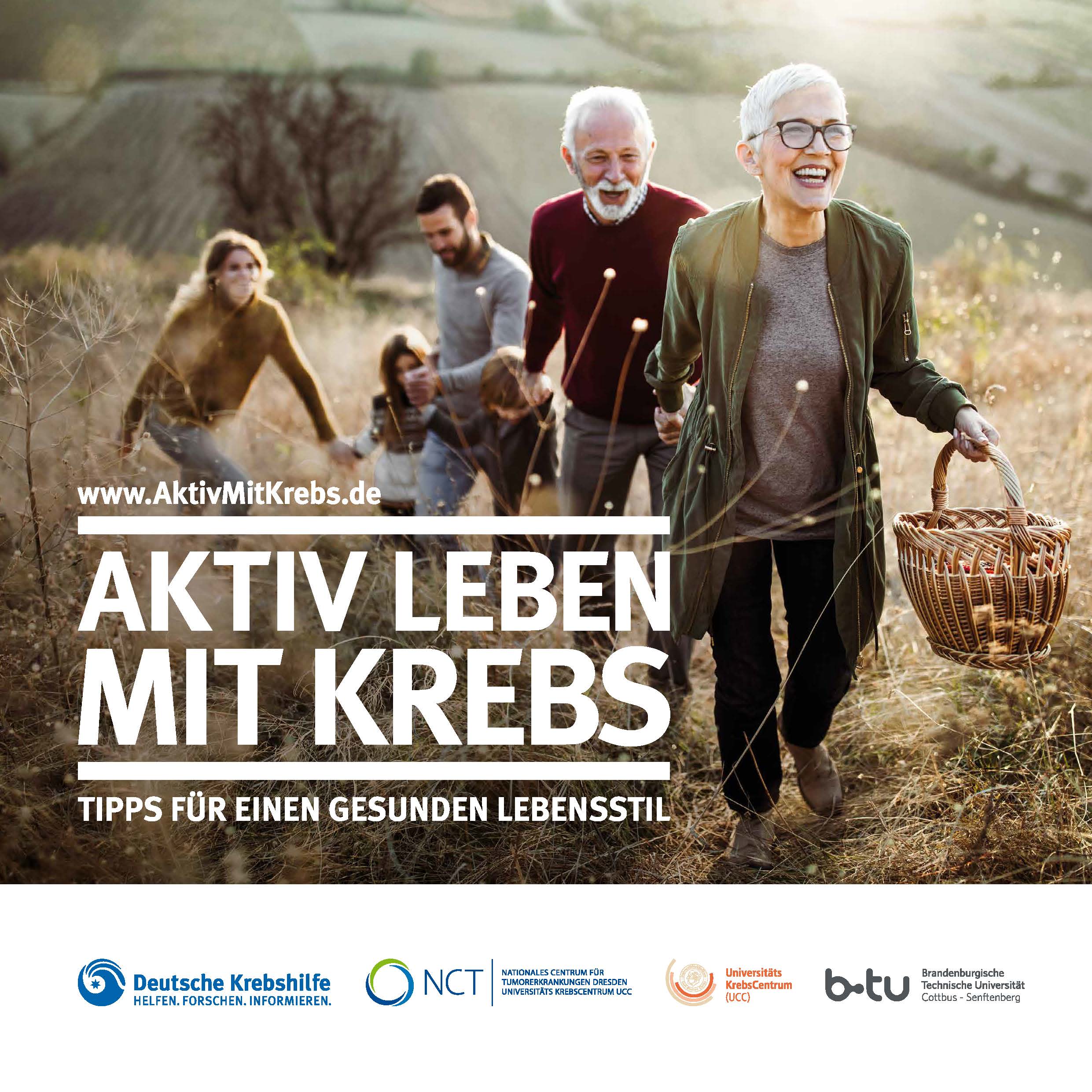 Titelbild der Broschüre "Aktiv leben mit Krebs"